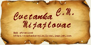 Cvetanka Mijajlovac vizit kartica